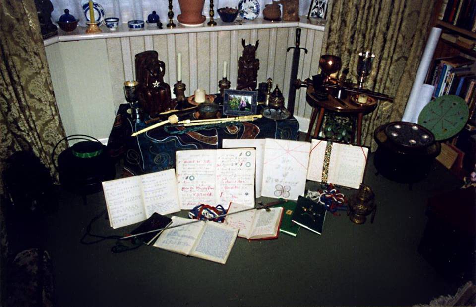 DOREEN HOME ALTAR WITH TOOLS AND BOOKS