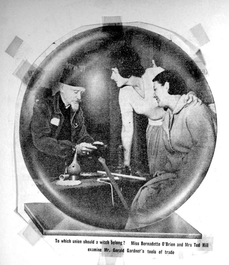 gardner showing many of his ritual tools